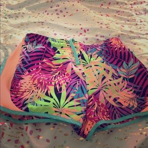 Cute rainbow palm tree shorts